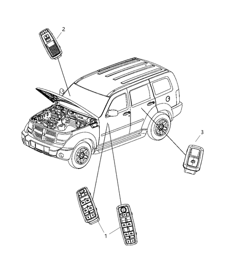 2008 Jeep Liberty Switches Doors & Liftgate Diagram