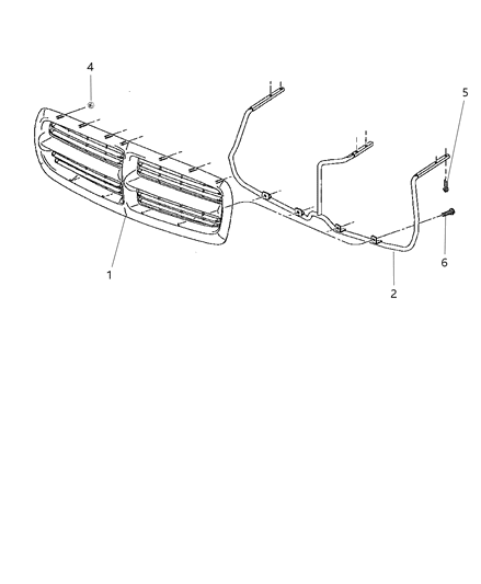 2003 Dodge Dakota Grille & Related Parts Diagram