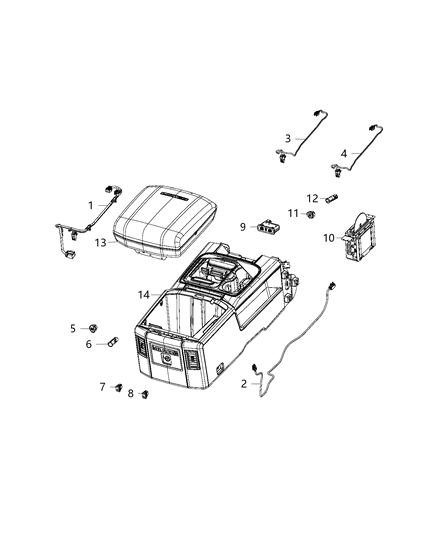 2019 Ram 1500 Classic Player, Media Charging Centers & CD / DVD Diagram