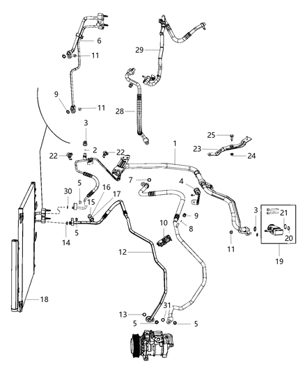 2020 Ram 4500 A/C Suction Diagram for 68455307AA