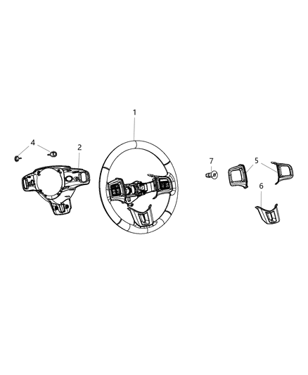 2018 Dodge Grand Caravan Bezel-Steering Wheel Diagram for 5LW321X9AA