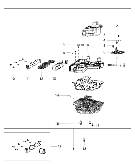 2011 Ram 3500 Valve Body & Related Parts Diagram 1