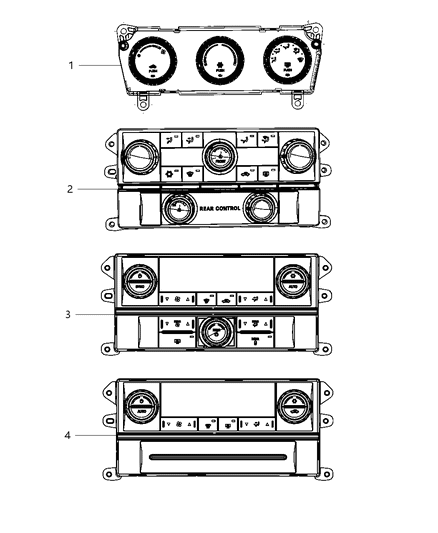 2010 Dodge Journey Air Conditioner And Heater Control Switch Diagram for 55111893AG