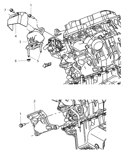 2009 Dodge Charger Support-Engine Support Diagram for 4578044AE