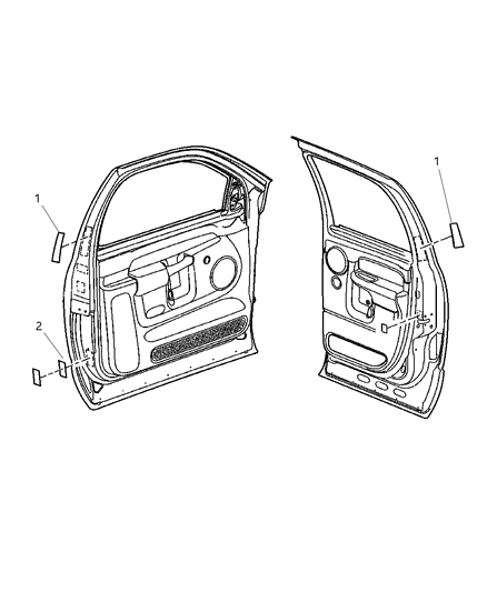 2007 Dodge Ram 3500 Pickup Doors & Pillars Diagram