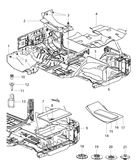 2016 Jeep Wrangler Carpet Diagram