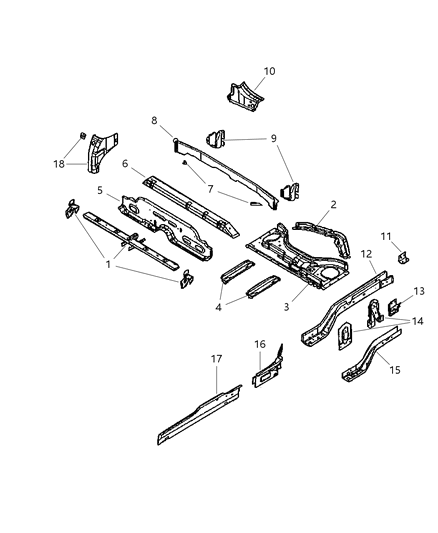 2005 Chrysler PT Cruiser Frame, Rear Diagram