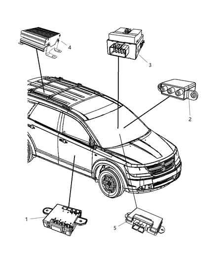 2009 Dodge Journey Module-Door Diagram for 5026808AA