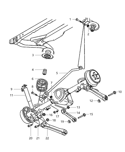 2007 Jeep Wrangler Rear Lower Control Arm Diagram for 52060021AD