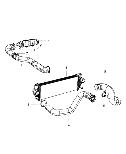 2011 Jeep Grand Cherokee Hose-Charge Air Cooler Diagram for 55038005AC