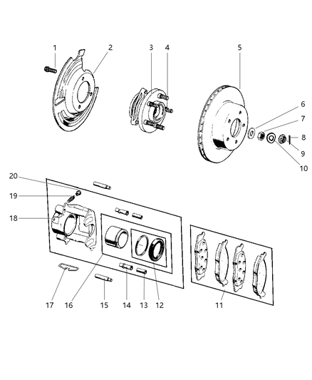 1998 Jeep Wrangler Front Brakes Diagram