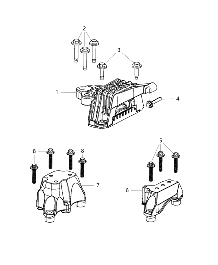 2014 Dodge Dart Engine Mounting Left Side Diagram 1