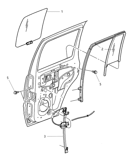 2002 Jeep Liberty Door, Rear, Glass & Regulator Diagram