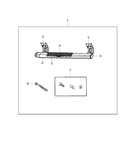 2016 Ram 3500 Step Kit, Tubular Side Diagram 2