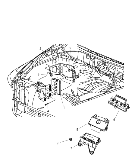 2011 Ram 3500 Powertrain Control Generic Module Diagram for 5150580AB