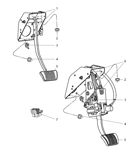 2007 Jeep Commander Brake Pedals Diagram