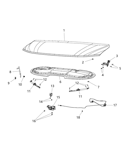 2019 Chrysler Pacifica Brace-Front CROSSMEMBER Diagram for 68231357AB