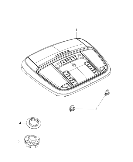 2018 Jeep Grand Cherokee Interior Lighting, Overhead Diagram