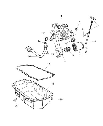 2004 Jeep Wrangler Engine Oiling Diagram 1