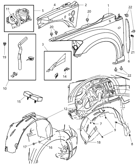 2009 Dodge Caliber Beam-Inner Load Path Diagram for 5189106AA