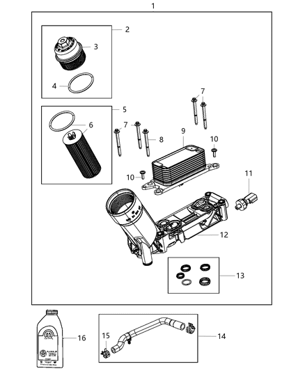 2019 Dodge Durango Hose-Engine Oil Cooler Return Diagram for 68273503AC