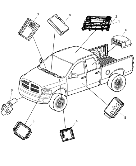 2006 Dodge Ram 2500 Module-Totally Integrated Power Diagram for R6049888AR