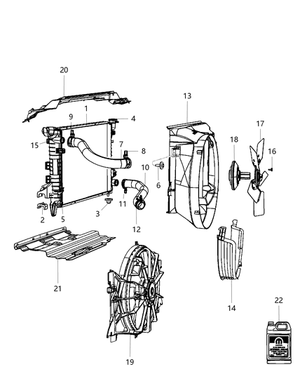 2012 Ram 3500 Radiator & Related Parts Diagram 2