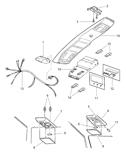 1997 Jeep Cherokee Lens-Reading Lamp Diagram for 5268175