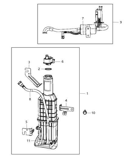 2015 Ram C/V Bracket-Vapor CANISTER Diagram for 68031466AC