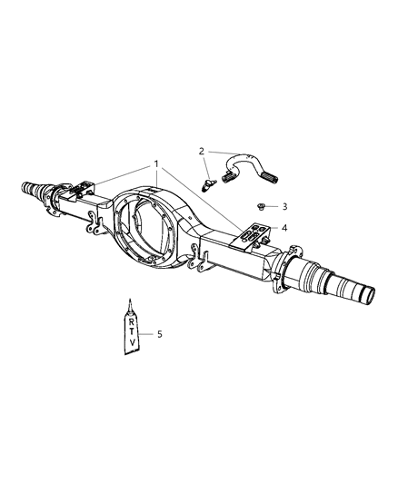2008 Dodge Ram 4500 Rear Axle Housing Diagram for 68036450AA