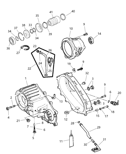 2003 Jeep Grand Cherokee Vent-Transfer Case Diagram for 52099366AB