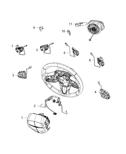 2017 Chrysler 300 Switches, Steering Wheel & Column Diagram