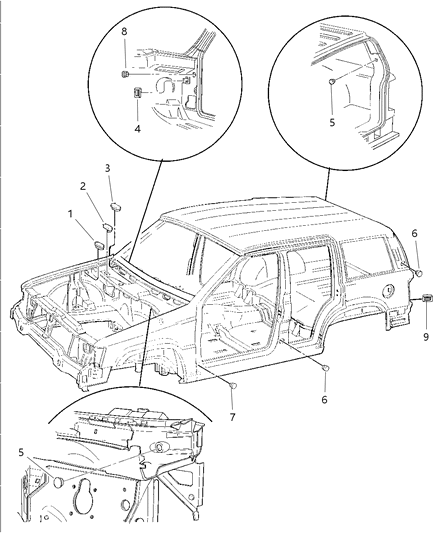1998 Jeep Grand Cherokee Plugs, Body Diagram