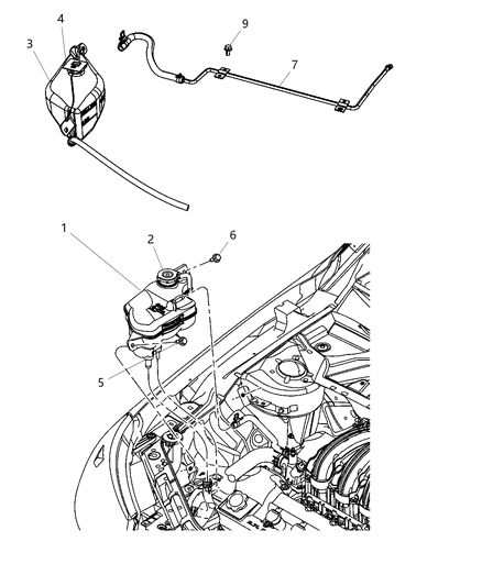 2008 Dodge Avenger Coolant Recovery Bottle Diagram