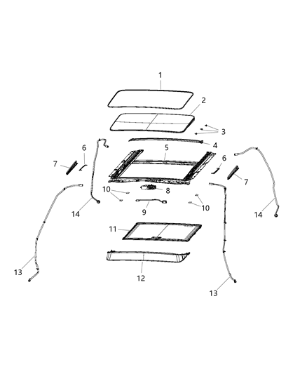 2021 Ram 1500 Motor-SUNROOF Diagram for 68357685AA