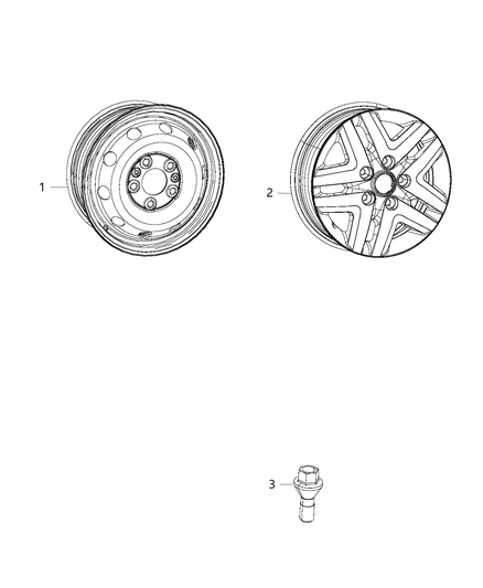 2020 Ram ProMaster 1500 Wheels & Hardware Diagram