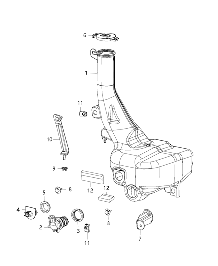 2016 Dodge Charger Reservoir, Windshield Washer Diagram