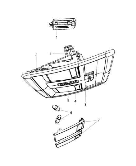 2008 Jeep Liberty Console-Overhead Console Diagram for 1LC21DW1AA