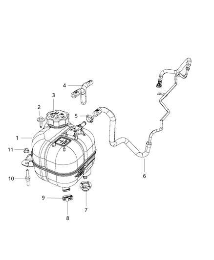 2014 Jeep Cherokee Cap-Coolant Recovery Bottle Diagram for 68096261AA