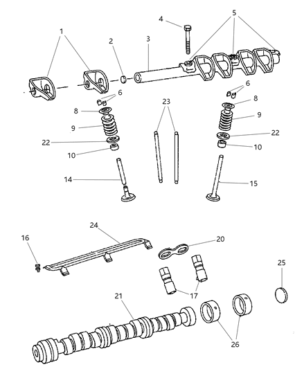 1998 Chrysler Town & Country Camshaft & Valves Diagram 4