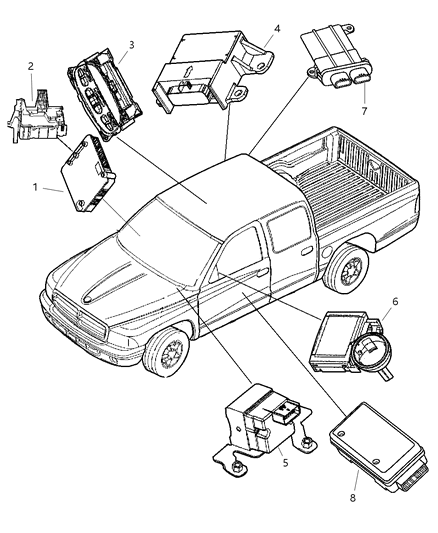 2007 Dodge Dakota OCCUPANT Restraint Module Diagram for 68003814AA