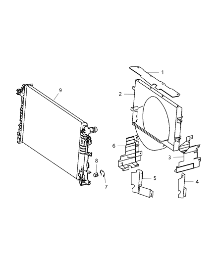 2007 Dodge Sprinter 3500 Radiator & Related Parts Diagram