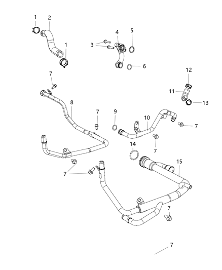 2018 Jeep Grand Cherokee Coolant Tubes Diagram 1