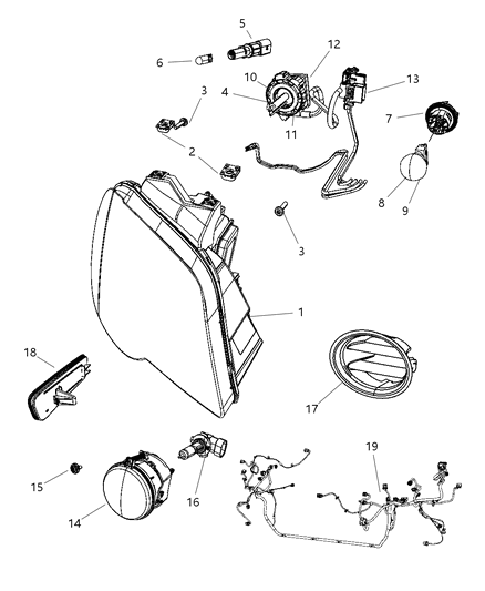 2008 Chrysler Pacifica Electrical Head Lamp Diagram for 5113058AD