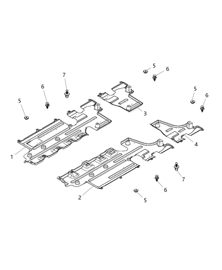 2016 Jeep Renegade Underbody Plates & Shields Diagram