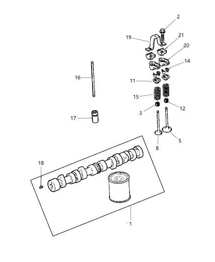 1999 Jeep Cherokee Camshaft & Valves Diagram 2