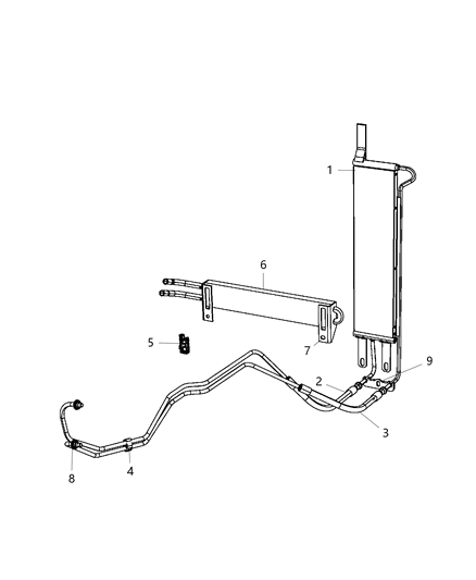 2008 Dodge Durango Transmission Oil Cooler & Lines Diagram