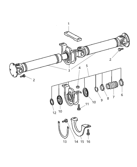 2003 Dodge Sprinter 2500 Propeller Shaft - Rear Diagram 1