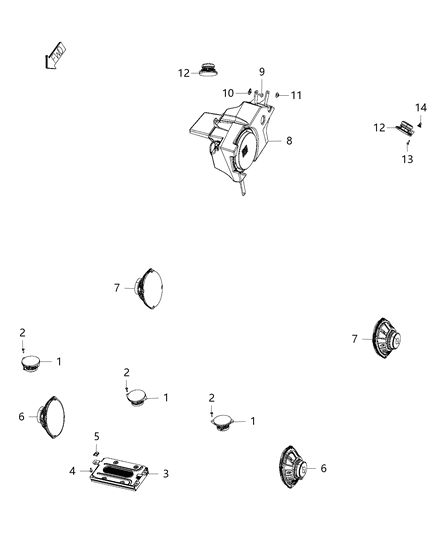 2020 Jeep Cherokee Amplifier Diagram for 68270728AF