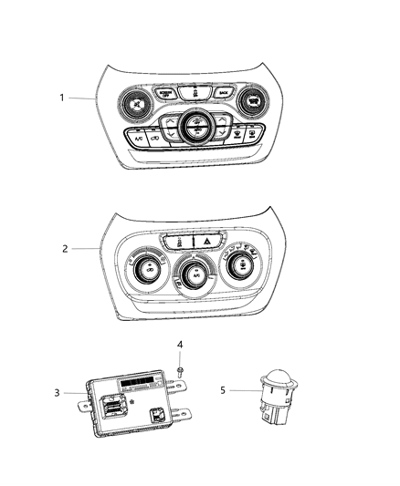 2016 Jeep Cherokee Center Stack Lower Diagram for 68249520AB